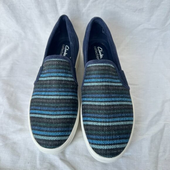 Clarks Collection Women's Size 9 Layton Petal Loafer Navy Blue Comfort Casual - Picture 1 of 6